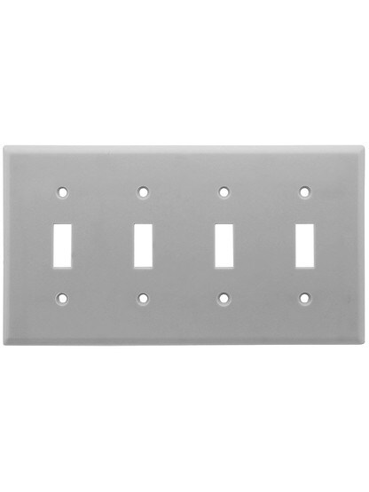 Leviton Quad Toggle Cover Plate in Gray.