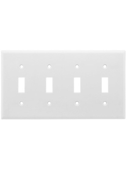 Leviton Quad Toggle Cover Plate in White.