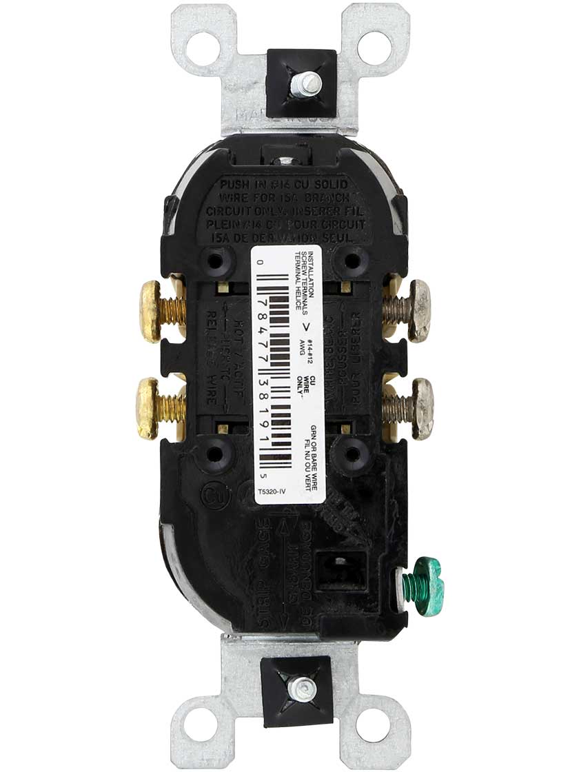 Alternate View of Leviton Tamper Resistant Duplex Receptacle