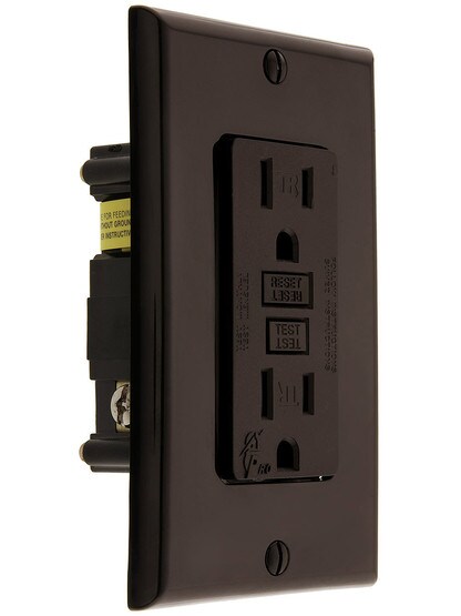 Leviton Tamper Resistant GFCI Receptacle in Brown.