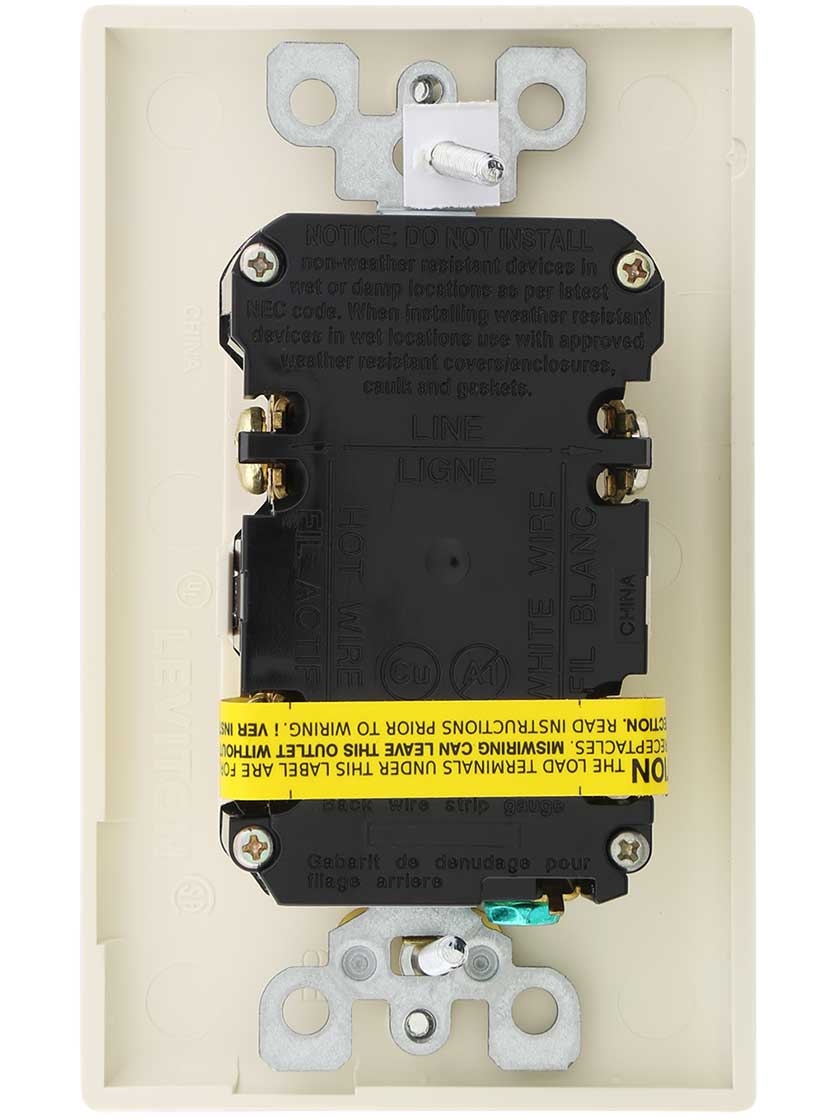 Alternate View of Leviton Tamper Resistant GFCI Outlet / Receptacle