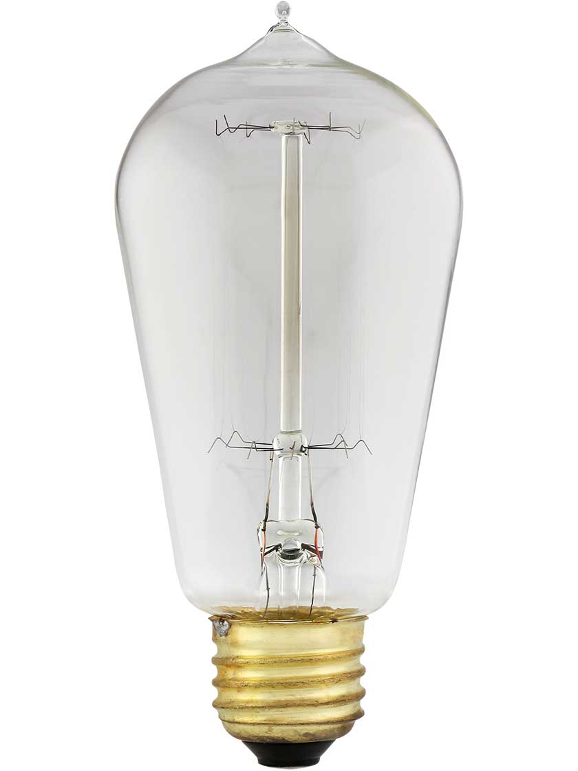 Alternate View of Squirrel Cage ST58 Tapered Medium Base Light Bulb.