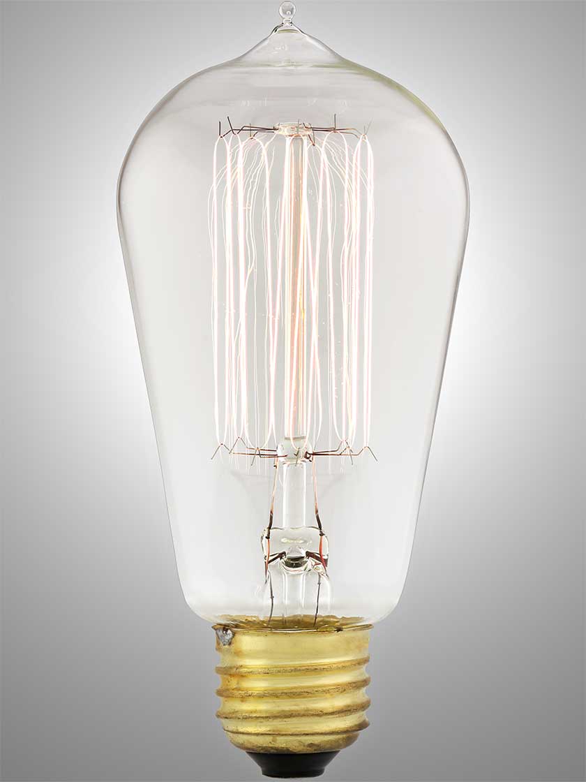 Alternate View 2 of Squirrel Cage ST58 Tapered Medium Base Light Bulb.