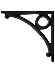 Circle and Curve Heavy Shelf Bracket In Matte Black - 7" x 7 1/8"