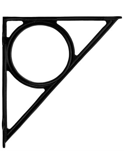 Center Circle Shelf Bracket In Matte Black - 10 inch x 9 1/8 inch.