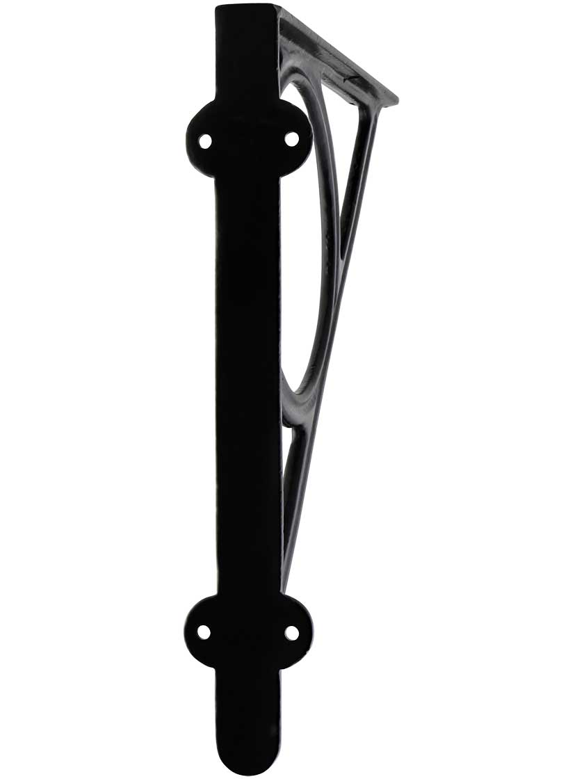 Alternate View of Center Circle Shelf Bracket In Matte Black - 10 inch x 9 1/8 inch.