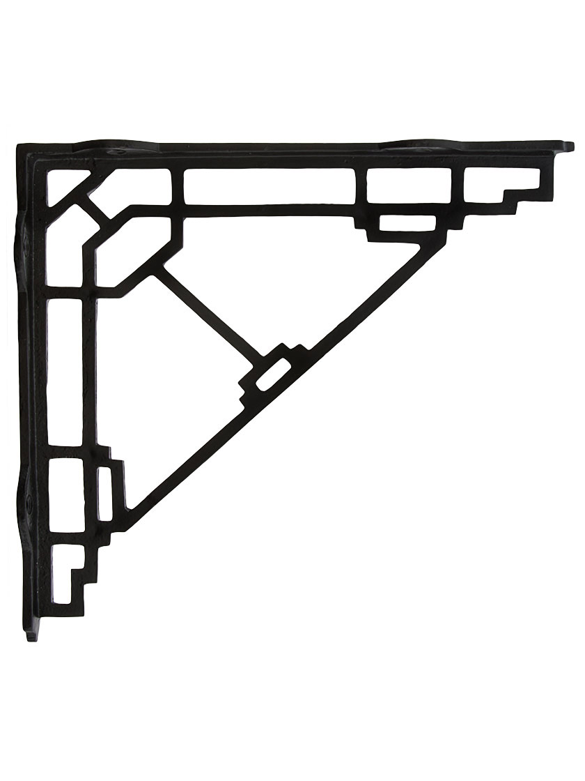 Mission Style Shelf Bracket In Matte Black - 10" x 9"