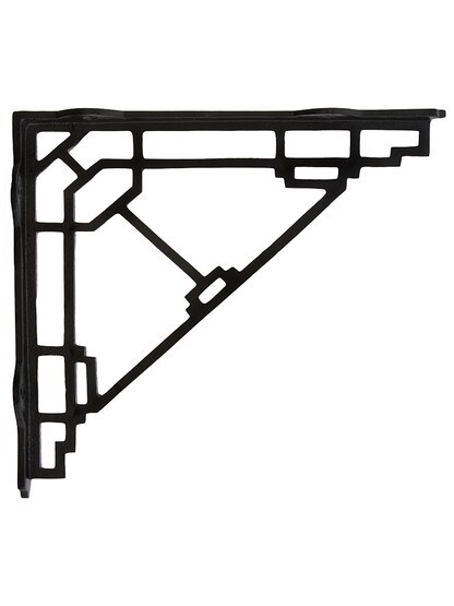 Mission Style Shelf Bracket In Matte Black - 10 inch x 9 inch.