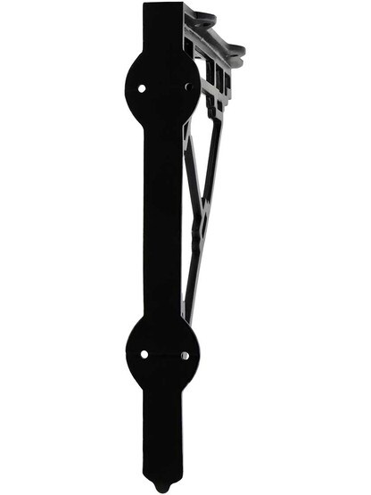Alternate View of Mission Style Shelf Bracket In Matte Black - 10 inch x 9 inch.