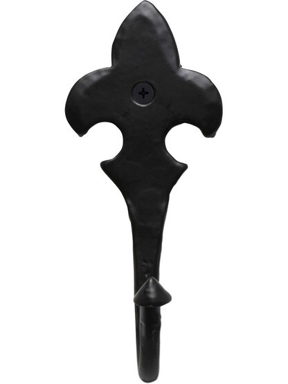 Alternate View 2 of Hand Forged Iron-Fleur-De Lis Hook with Choice of Finish.