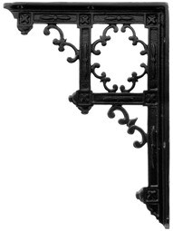 Victorian Gothic Cast Iron Shelf Bracket - 9 1/4 x 6 3/4"