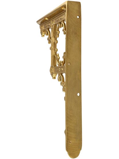 Alternate View of Brass Gothic-Style Shelf Bracket - 9 1/4 inch x 6 3/4 inch.