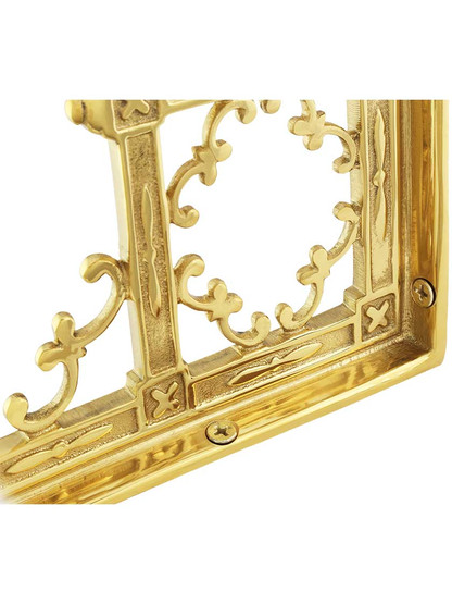 Brass Gothic-Style Shelf Bracket - 9 1/4" x 6 3/4"