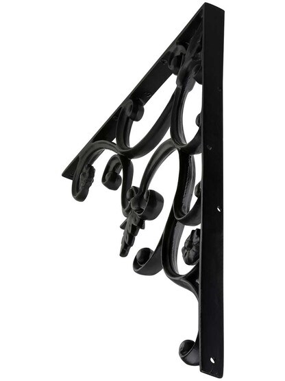 Alternate View of Large Cast-Iron Shelf Bracket with Vine Pattern - 16 inch x 18 1/2 inch .