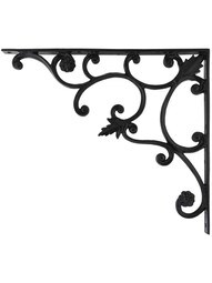 Large Cast-Iron Shelf Bracket with Vine Pattern - 16" x 18 1/2"