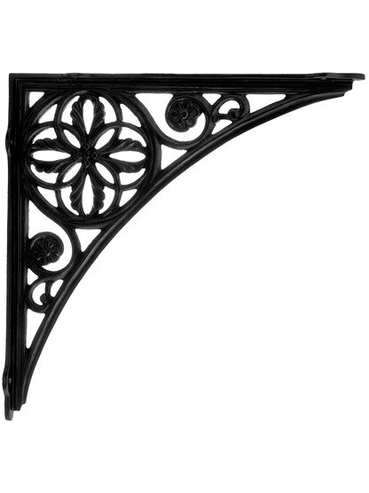 Large Rosette Design Iron Shelf Bracket - 15 1/2 inch x 15 1/2 inch
