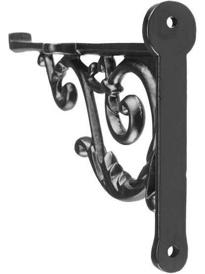 Alternate View of Small Cast Iron Scroll Shelf Bracket - 3 3/4 inch x 5 inch.