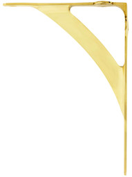 Brass Classic-Style Shelf Bracket - 9 7/8 inch x 7 3/8 inch.