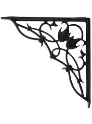 Bleeding Heart Cast-Iron Shelf Bracket - 8 1/2" x 8 5/8"