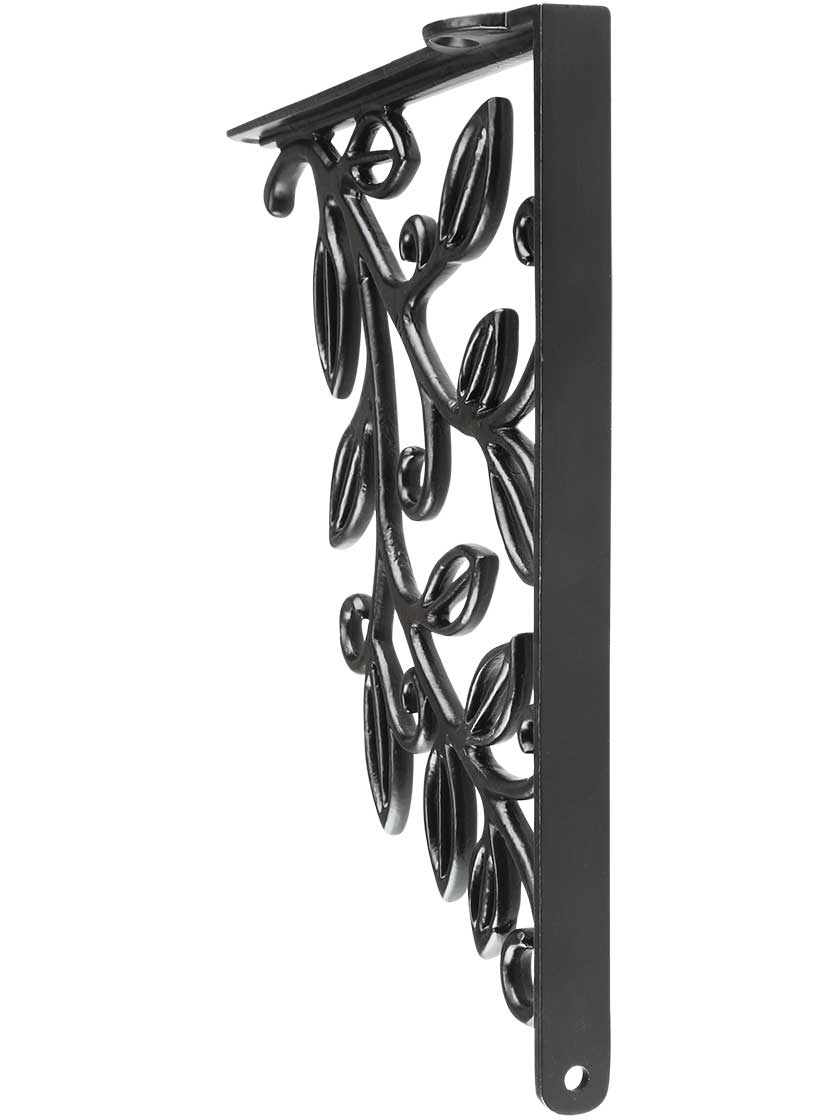 Alternate View of Leafy Branch Cast Iron Shelf Bracket - 7 1/8 inch x 8 3/16 inch.