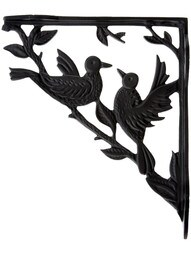 Dancing Birds Cast Iron Shelf Bracket - 8 5/16" x 7 1/8"