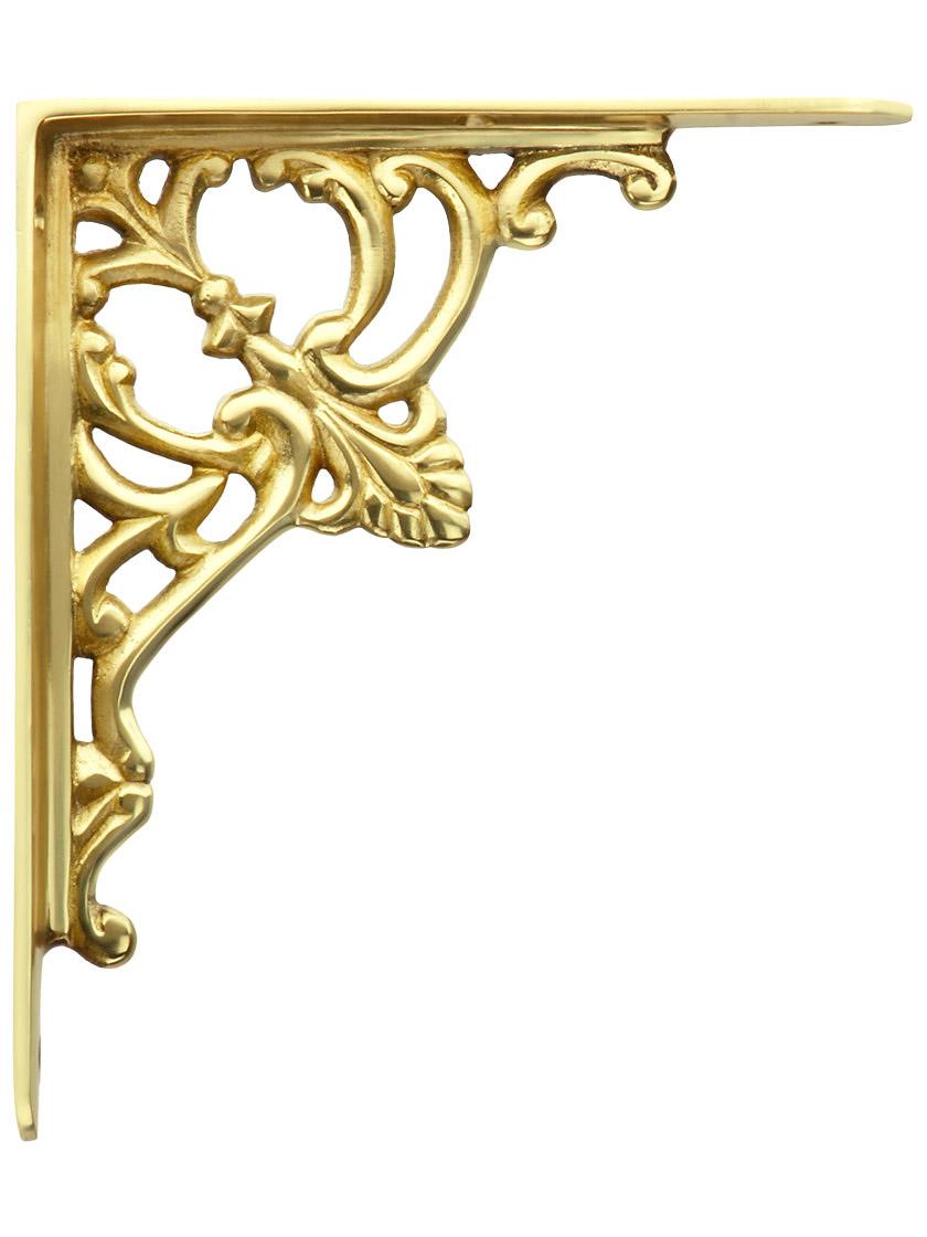 Ornate Brass Shelf Bracket - 5 3/4 X 6 1/4