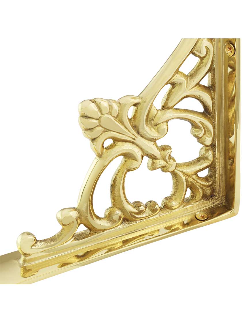 Ornate Brass Shelf Bracket - 5 3/4" X 6 1/4"