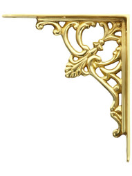 Ornate Brass Shelf Bracket - 5 3/4" X 6 1/4"