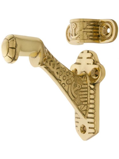 Alternate View 3 of Cast Brass Handrail Bracket With Windsor Pattern.