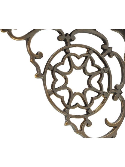 Alternate View 2 of Brass Victorian-Style Shelf Bracket in Antique-By-Hand - 5 7/8 inch x 7 7/8 inch.