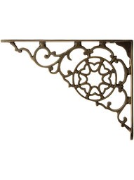 Brass Victorian-Style Shelf Bracket in Antique-By-Hand - 5 7/8" x 7 7/8"