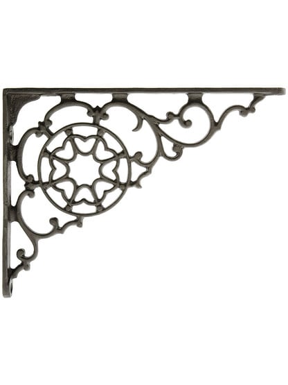 Lacquered Cast Iron Shelf Bracket 5 7/8 inch x 7 7/8 inch.