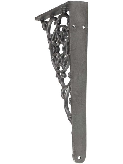 Alternate View of Lacquered Cast Iron Shelf Bracket 5 7/8 inch x 7 7/8 inch.