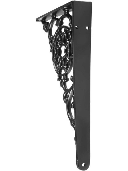 Alternate View of Black Iron Decorative Shelf Bracket 5 7/8 inch x 7 7/8 inch.