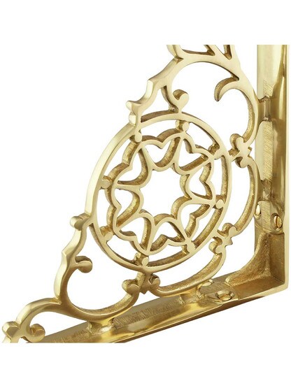 Alternate View 2 of Brass Victorian-Style Shelf Bracket - 5 7/8 inch x 7 7/8 inch.