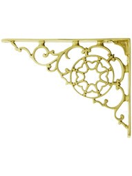 Brass Victorian-Style Shelf Bracket - 5 7/8" x 7 7/8"