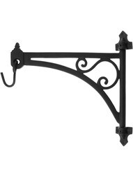 Cast Iron Swing-Arm Plant Hanger in Natural Black