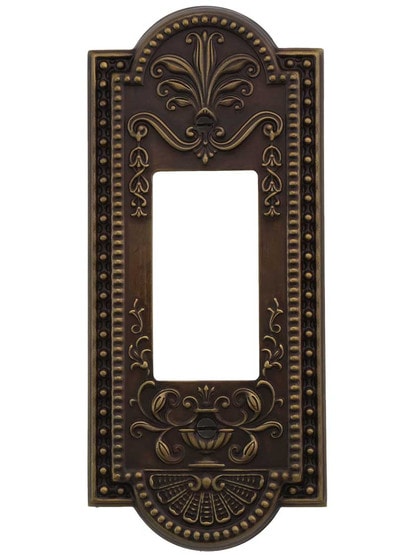 Alternate View of Como Single GFI Cover Plate in Antique-By-Hand.