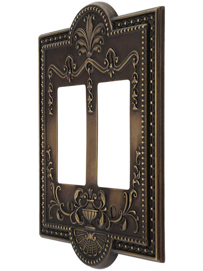 Como Double GFI Cover Plate in Antique-By-Hand.