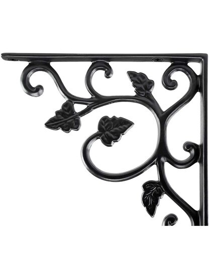 Alternate View 2 of Cast Iron Shelf Bracket With Vine Pattern - 4 1/2 inch x 4 1/2 inch.