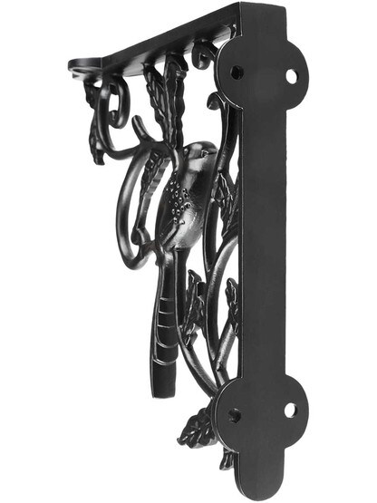 Alternate View of Perched Cardinal Cast Iron Shelf Bracket - 6 3/4 inch x 7 1/8 inch.