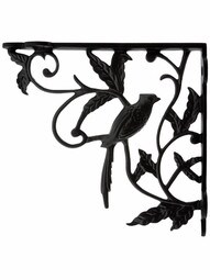 Perched Cardinal Cast Iron Shelf Bracket - 6 3/4" x 7 1/8"