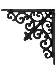 Decorative Scroll Shelf Bracket in Matte Black - 7 7/8" x 7 7/8"