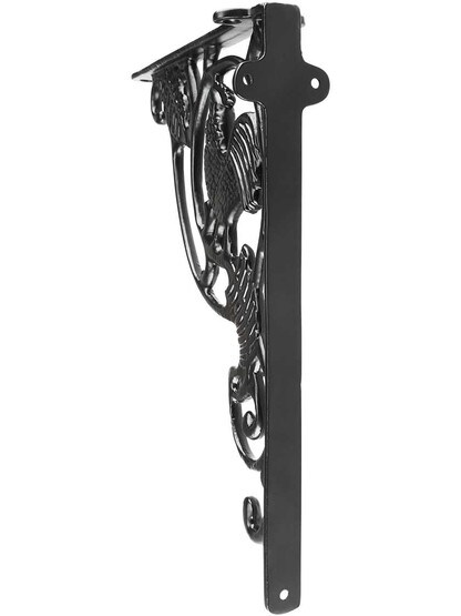 Alternate View of Rooster Cast Iron Shelf Bracket - 10 3/16 inch x 8 inch.