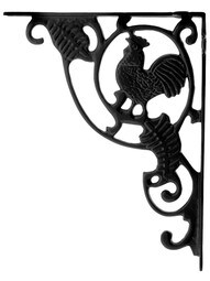 Rooster Cast Iron Shelf Bracket - 10 3/16" x 8"