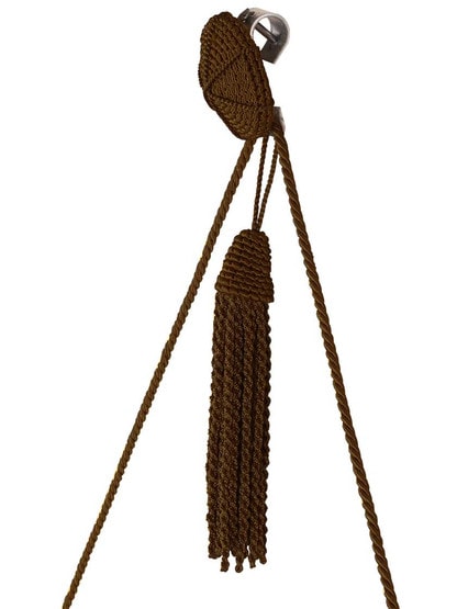 Vera Rosette and Tassel Picture Hanger with Nail Mount in Brown.