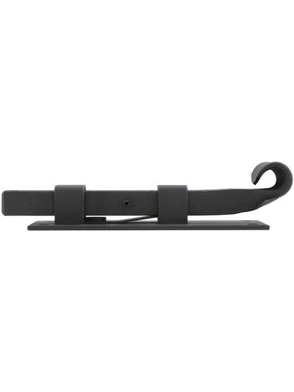 Alternate View of Forged Iron Surface Door Bolt With Rolled Handle.