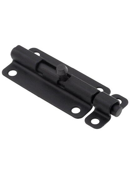 4 inch Forged Iron Barrel Bolt with a Lacquered Black Finished Finish.