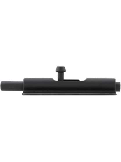 Alternate View of 4 inch Forged Iron Barrel Bolt with a Lacquered Black Finished Finish.