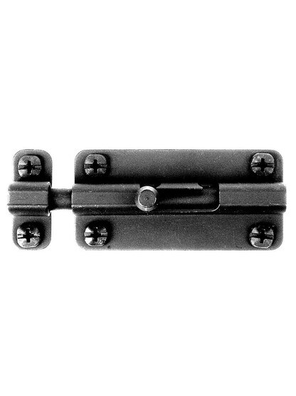 Alternate View 3 of 4 inch Forged Iron Barrel Bolt with a Lacquered Black Finished Finish.